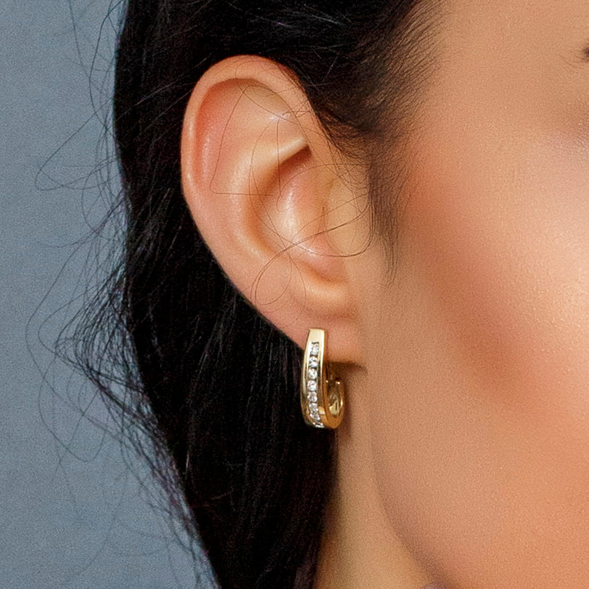 Hoop Earrings with .50 Carat TW of Diamonds in 10kt Yellow Gold