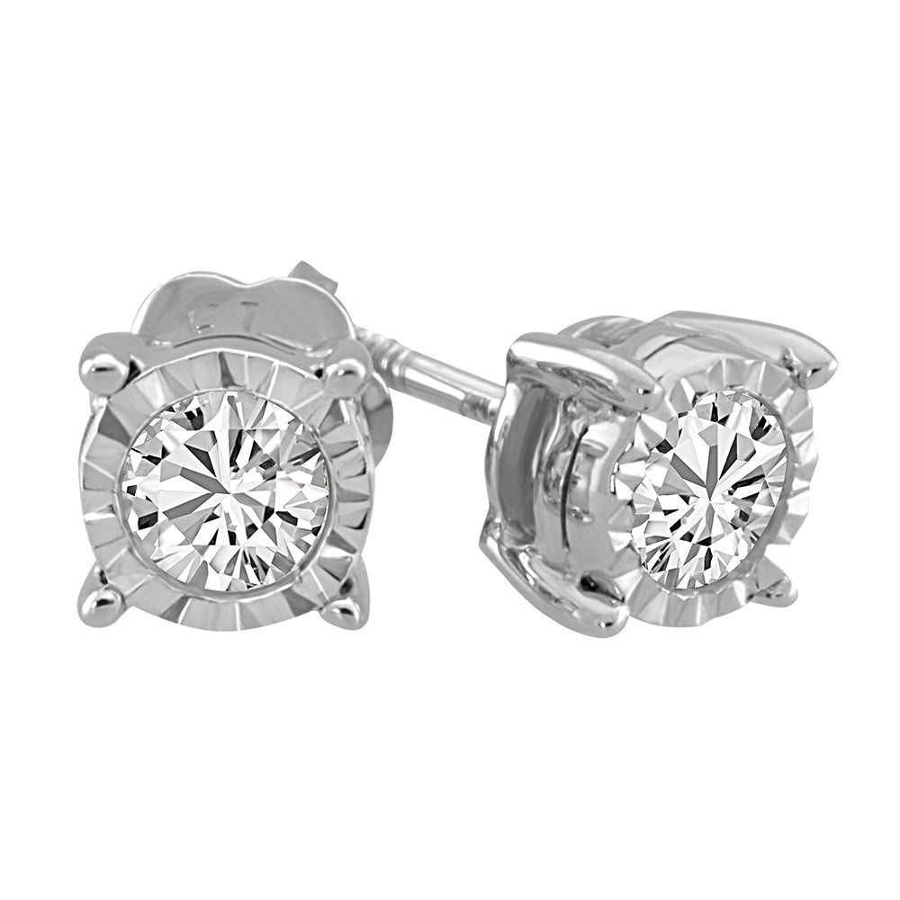Stud Earrings with .05 Carat TW of Diamonds in 10kt White Gold