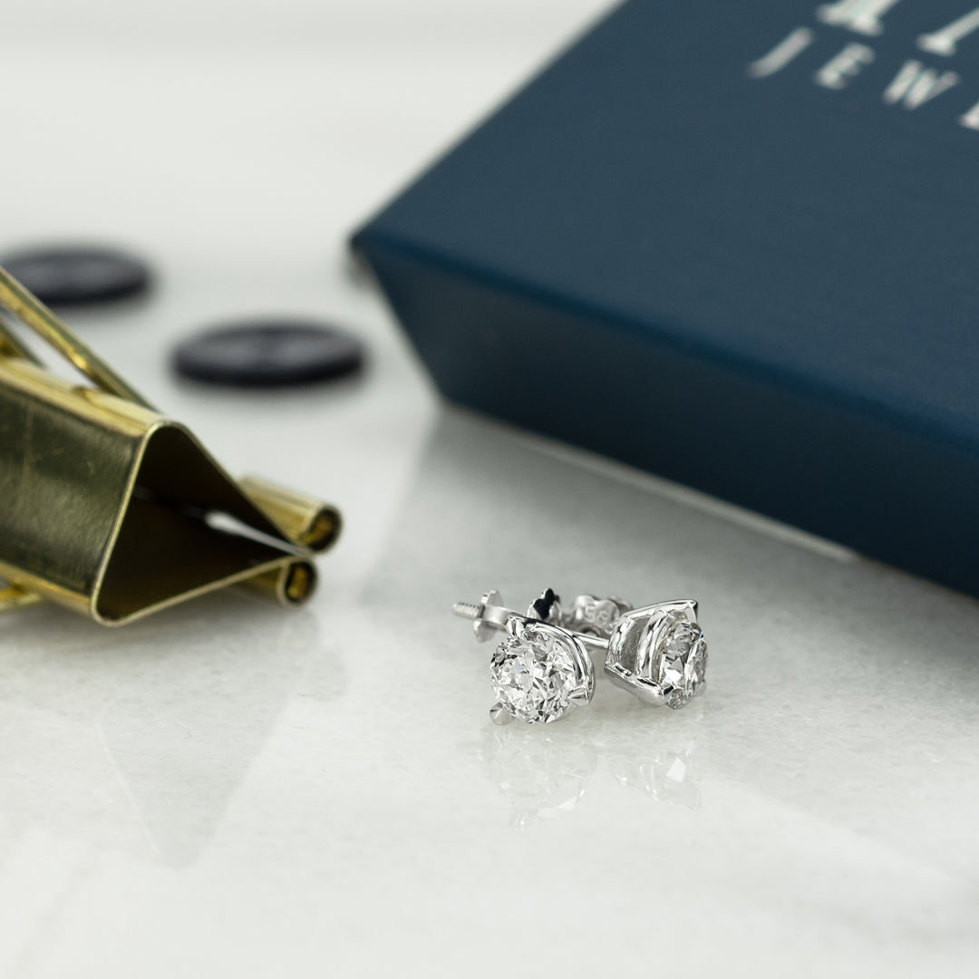 Fire of the North Stud Earrings with .20 Carat TW of Diamonds in 14kt White Gold