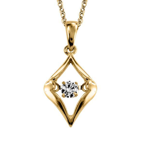 Canadian Diamond Luminance Pendant with .08 Carat Diamond in 10kt Yellow Gold with Chain
