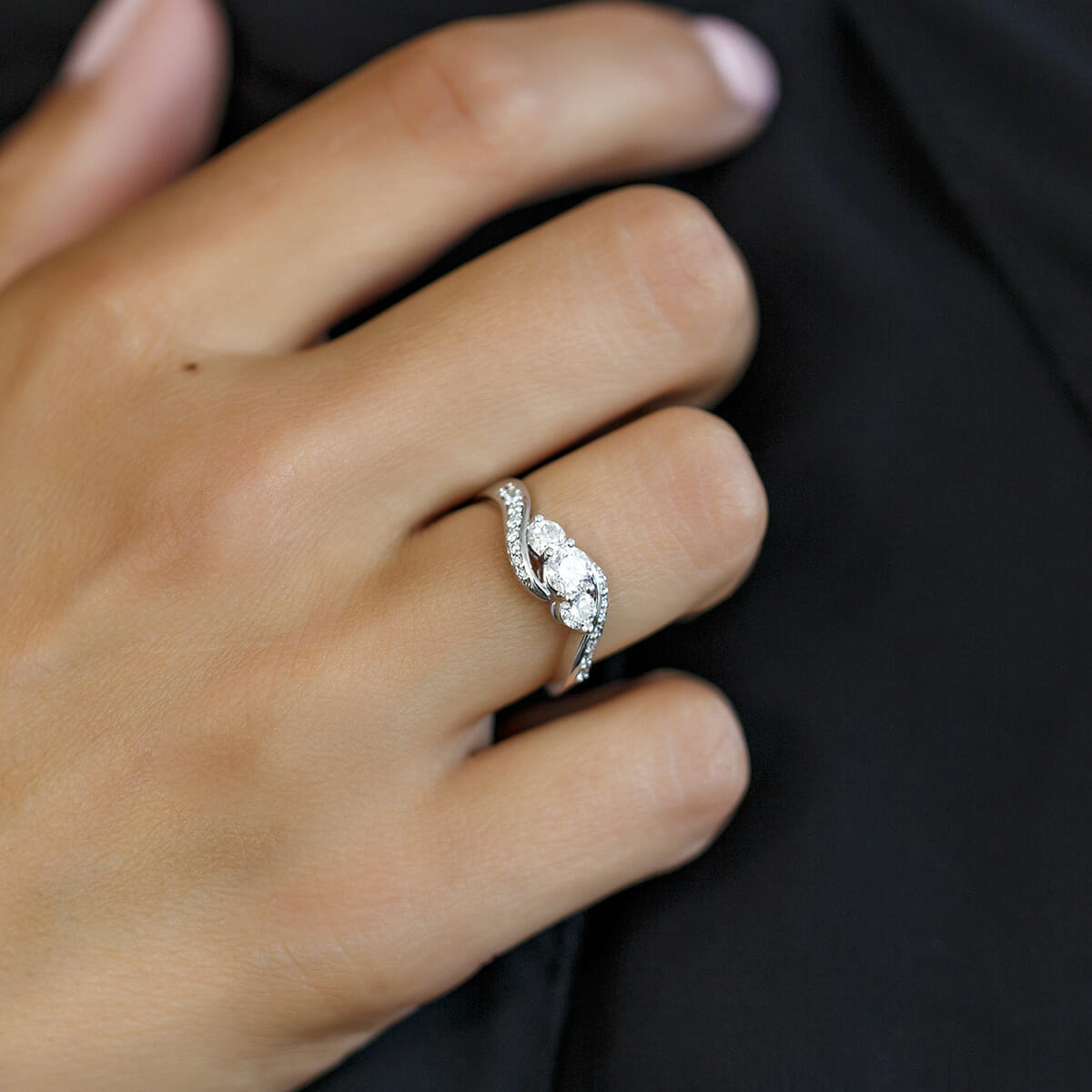 Fire of the North Diamond Engagement Ring with .70 Carat TW of Diamonds in 14kt White Gold
