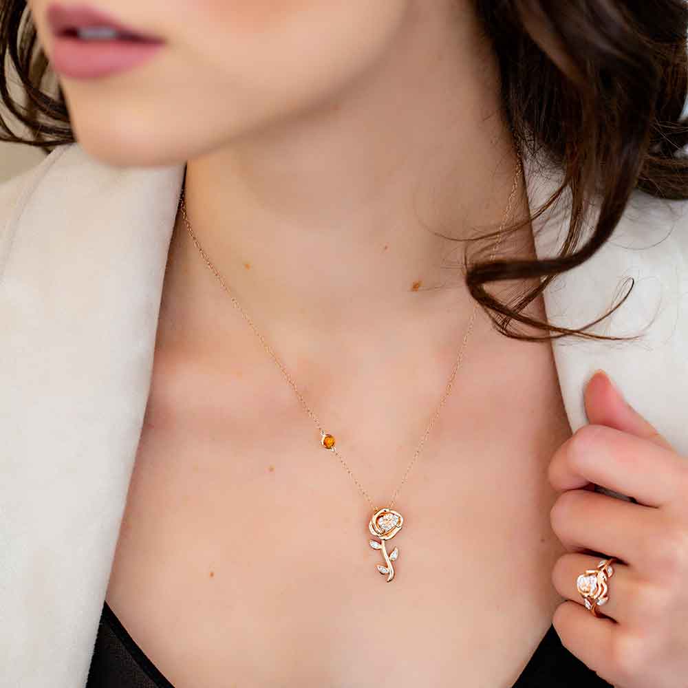 Enchanted Disney Belle Ring with .07 Carat TW of Diamonds in 10kt Rose Gold