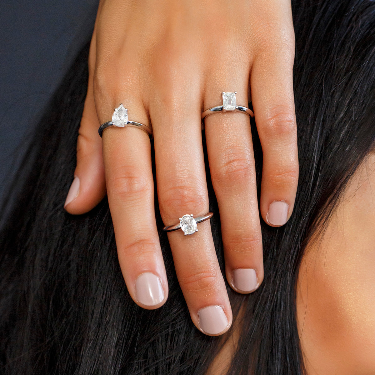 Oval Solitaire Engagement Ring with .50 Carat Diamond in 14kt White Gold