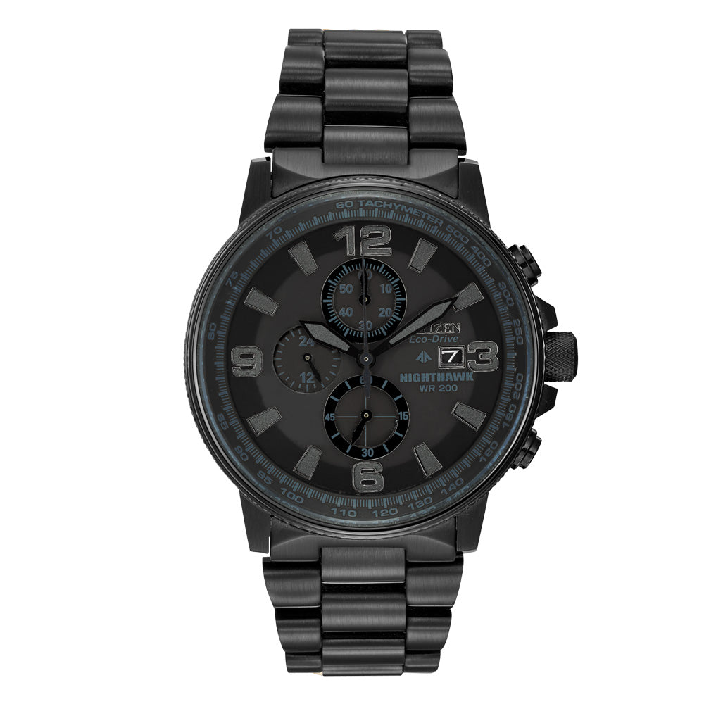 Men's Citizen Eco-Drive Nighthawk Chronograph Black Watch