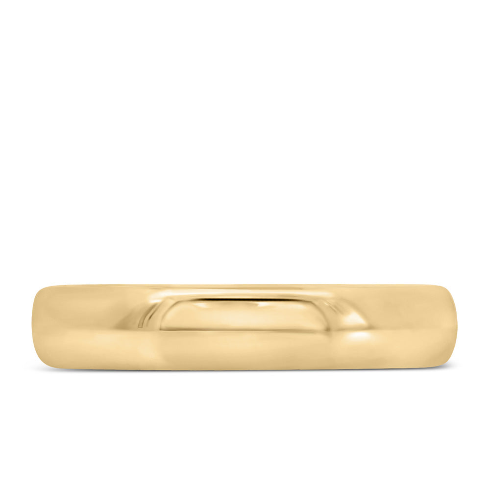 4.5MM Dome Comfort Fit Wedding Band in Yellow Gold