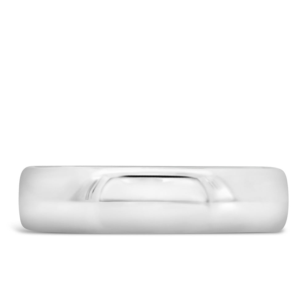 5.5MM Dome Comfort Fit Wedding Band in White Gold