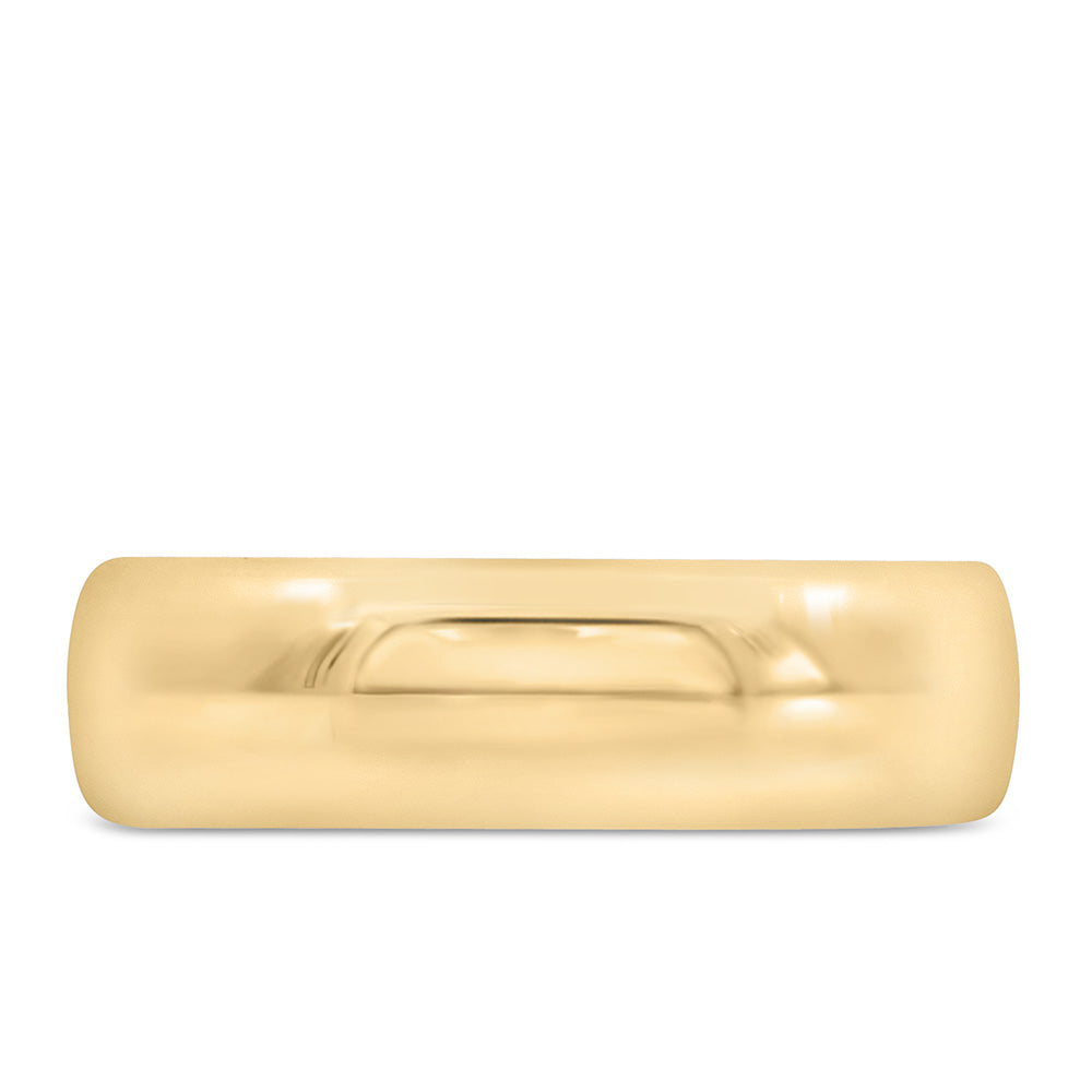 6.5MM Dome Comfort Fit Wedding Band in Yellow Gold