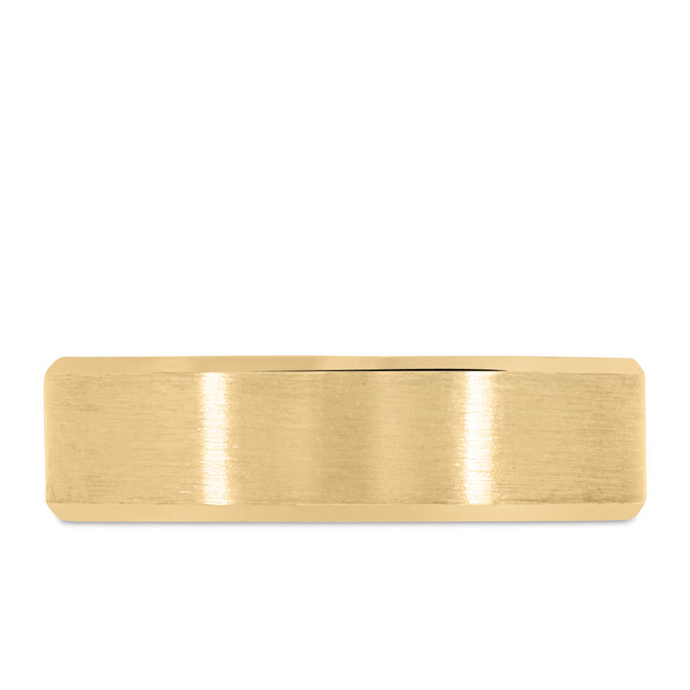 6MM Satin Finish Comfort Fit Wedding Band in Yellow Gold
