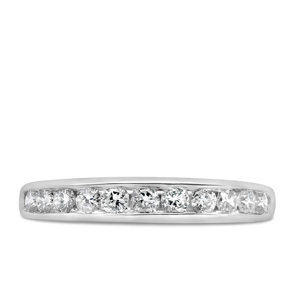 Wedding Band with .50 Carat TW of Diamonds in 14kt White Gold