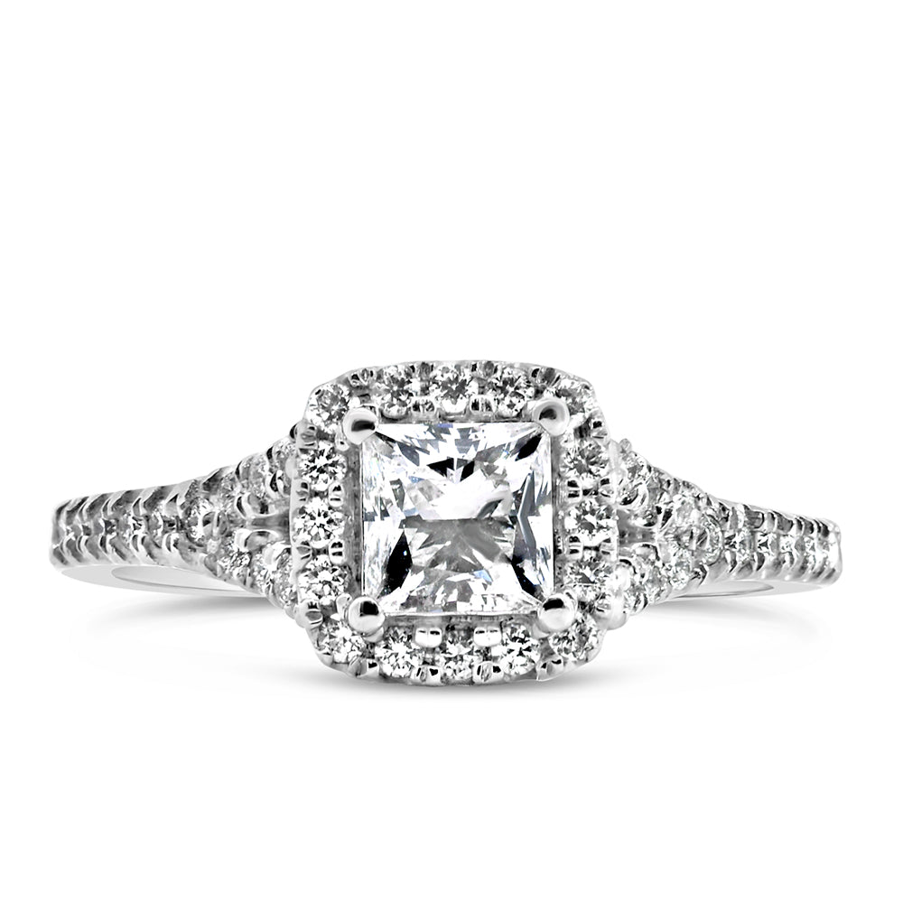 Engagement Ring with 1.00 Carat TW of Diamonds in 18kt White Gold