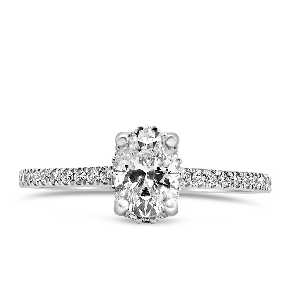 Engagement Ring with .90 Carat TW of Diamonds in 18kt White Gold