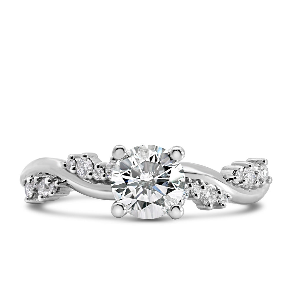 Colourless Collection Engagement Ring with .85 Carat TW of Diamonds in 18kt White Gold