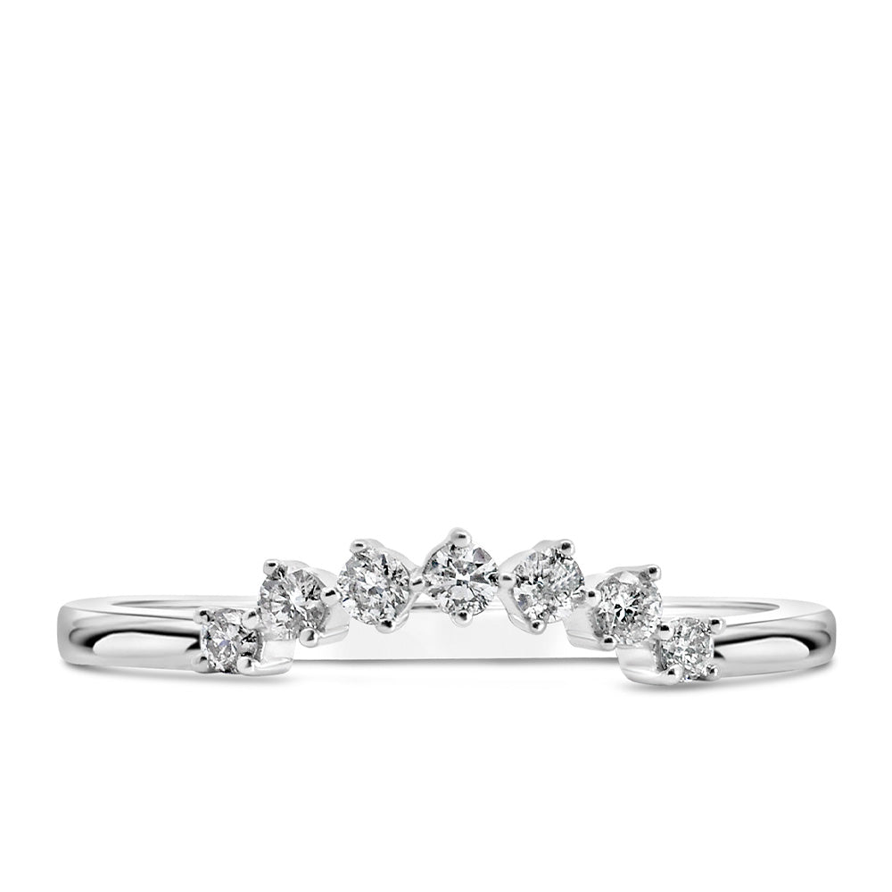 Stackable Contour Ring with .17 Carat TW of Diamonds in 14kt White Gold