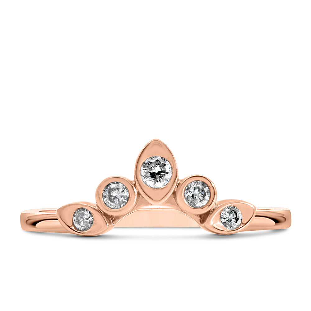 Stackable Contour Ring with .15 Carat TW of Diamonds in 14kt Rose Gold