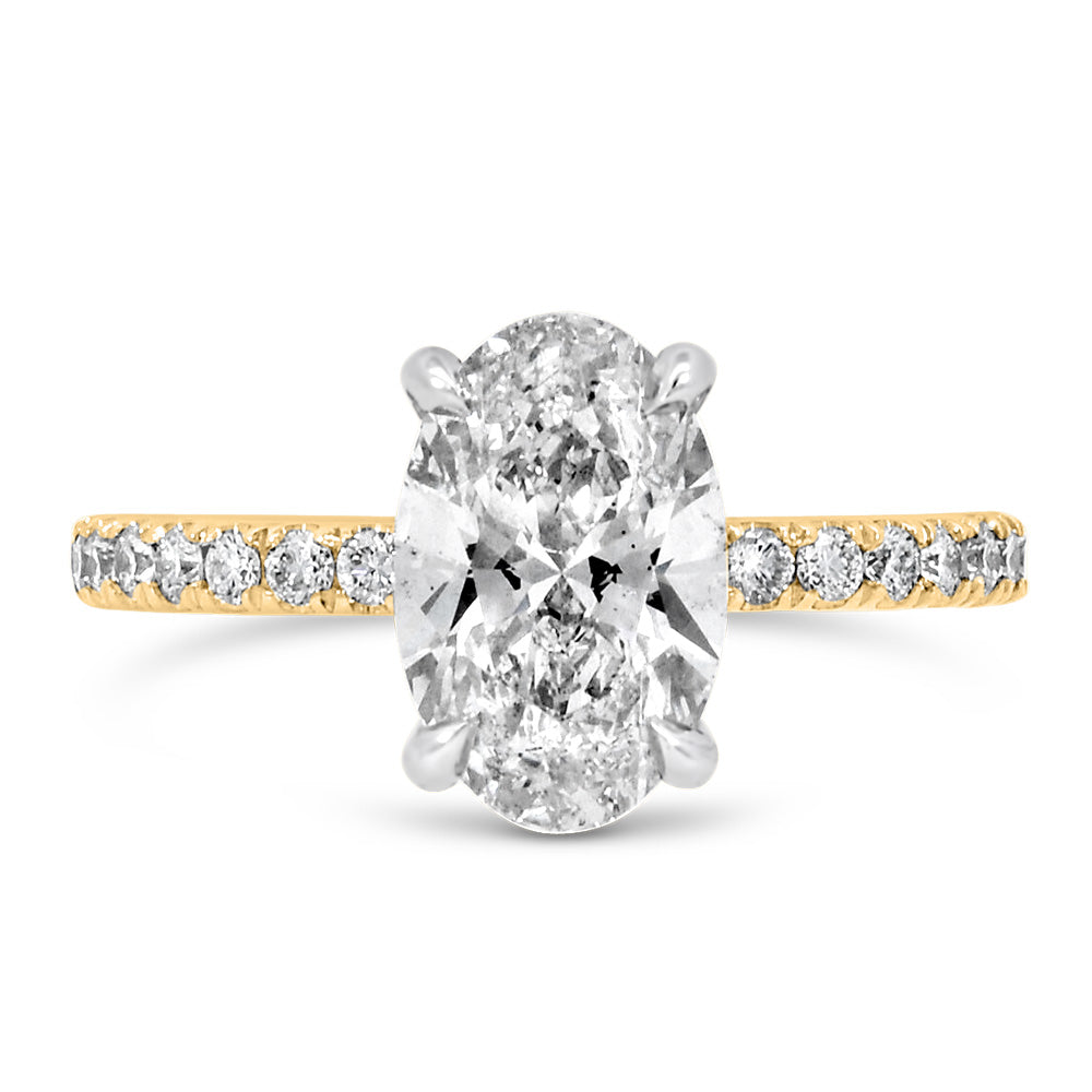 Oval Solitaire Engagement Ring with 2.25 Carat TW of Lab Created Diamonds in 14kt Yellow Gold