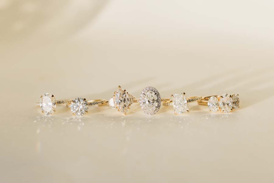 Trinity Engagement Ring with 4.00 Carat TW of Lab-grown Diamonds in 14kt Yellow Gold