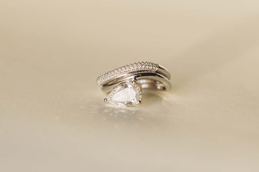 Curved Pave Wedding Band with .30 Carat TW of Lab Created Diamonds in 14kt White Gold