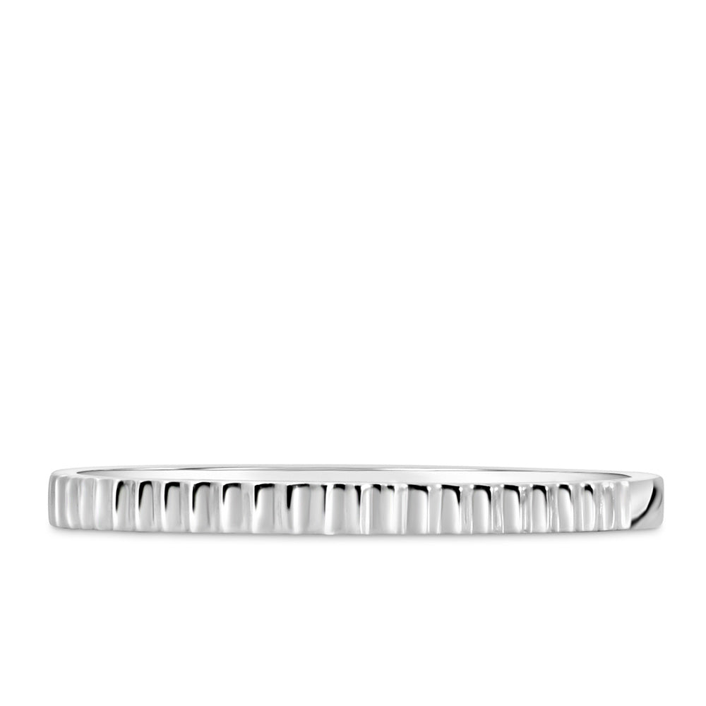 1.9MM Textured Ring in 10kt White Gold