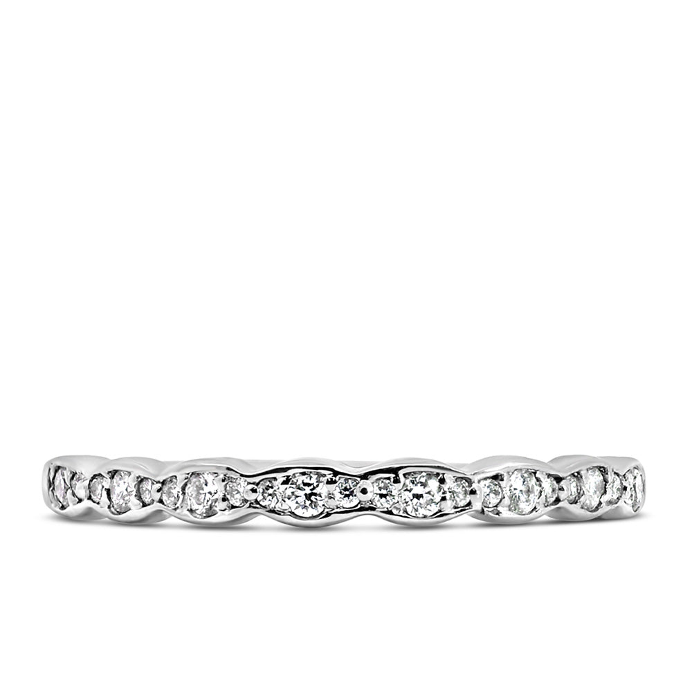 Matching Wedding Band with .18 Carat TW Diamonds in 18kt White Gold