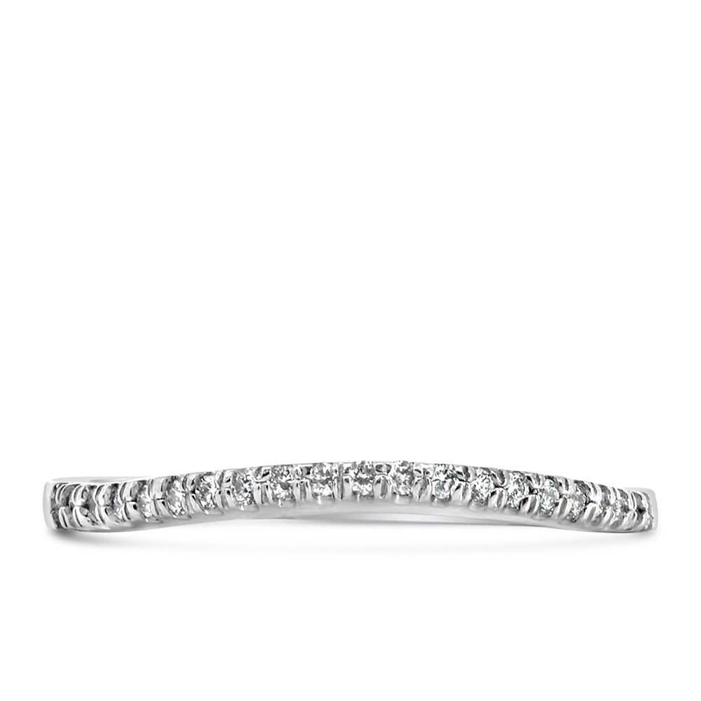 Northern Facet Matching Wedding Band with .17 Carat TW of Diamonds in 18kt White Gold