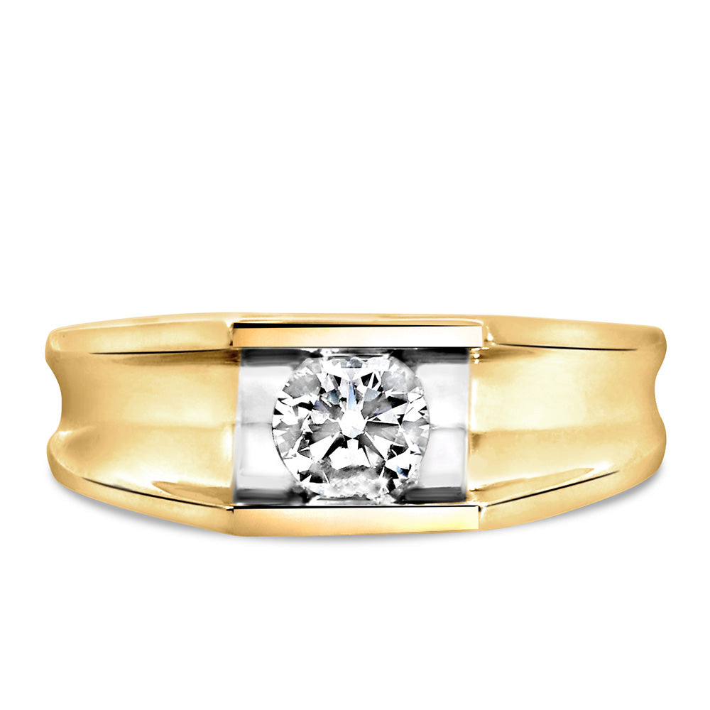 Men's Ring with .60 Carat Lab Created Diamonds in 10kt Yellow Gold