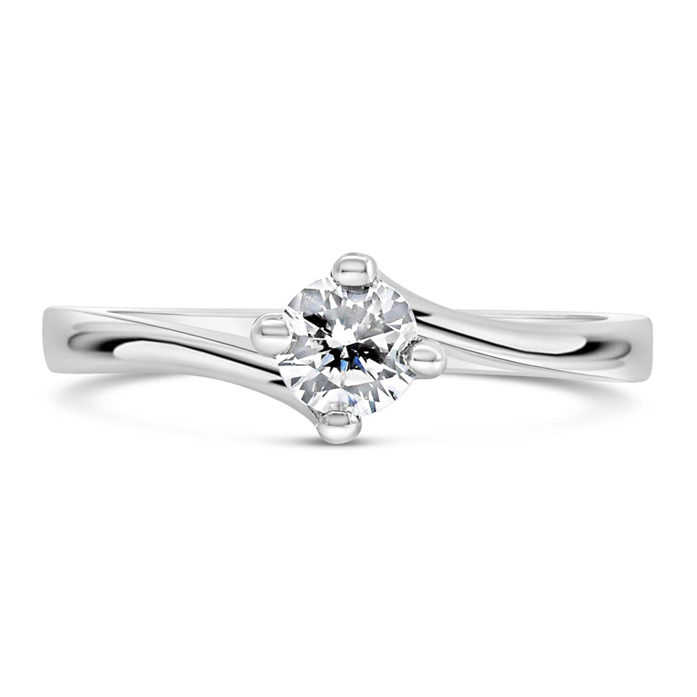 Ring with .33 Carat Diamond in 14kt White Gold