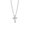 16″-18″ Mini Cross Necklace in 10kt White Gold