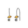 Resilience Mini Duo Earrings with Citrine and Grey Moonstone in Sterling Silver