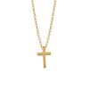 16″-18″ Mini Cross Necklace in 10kt Yellow Gold