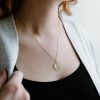 15MM Taurus Zodiac Disc Pendant in 10kt Yellow Gold with Chain