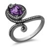 Enchanted Disney Ursula Ring with .21 Carat TW of Diamonds and Amethyst in Sterling Silver