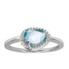 Oceanview Ring with Blue Topaz and Cubic Zirconia in Sterling Silver