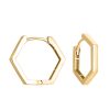 17MM Hexagon Huggies Hoop Earrings in 10kt Yellow Gold