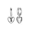 Heart Drop Earrings in Sterling Silver