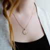 15MM Gemini Zodiac Disc Pendant in 10kt Yellow Gold with Chain