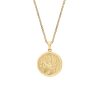 15MM Capricorn Zodiac Disc Pendant in 10kt Yellow Gold with Chain