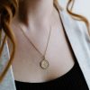 15MM Scorpio Zodiac Disc Pendant in 10kt Yellow Gold with Chain