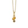 Resilience Mini Duo Pendant with Citrine and Grey Moonstone in Gold Plated Sterling Silver with Chain