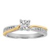 Fire of the North Engagement Ring with .40 Carat TW of Diamonds in 10kt White and Yellow Gold