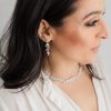 Grace Earrings with Cubic Zirconia in Sterling Silver