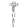 Colourless Collection Double Halo Engagement Ring With .64 Carat TW Of Diamonds In 18kt White Gold