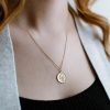 15MM Sagittarius Zodiac Disc Pendant in 10kt Yellow Gold with Chain