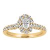 Oval Halo Engagement Ring with 1.00 Carat TW of Diamonds in 14kt Yellow Gold