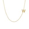 16″-18″ Initial W Necklace in 10kt Yellow Gold