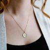 15MM Libra Zodiac Disc Pendant in 10kt Yellow Gold with Chain