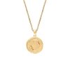 15MM Pisces Zodiac Disc Pendant in 10kt Yellow Gold with Chain