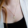 15MM Aries Zodiac Disc Pendant in 10kt Yellow Gold with Chain