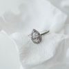 Pear Shaped Halo Engagement Ring with 1.22 Carat TW of Diamonds in 14kt White Gold