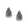 Resilience Celebrate Earrings with Grey Moonstone and White Topaz in Sterling Silver