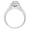 Northern Facet Ideal Cut Halo Engagement Ring with .83 Carat TW of Diamonds in 18kt White Gold